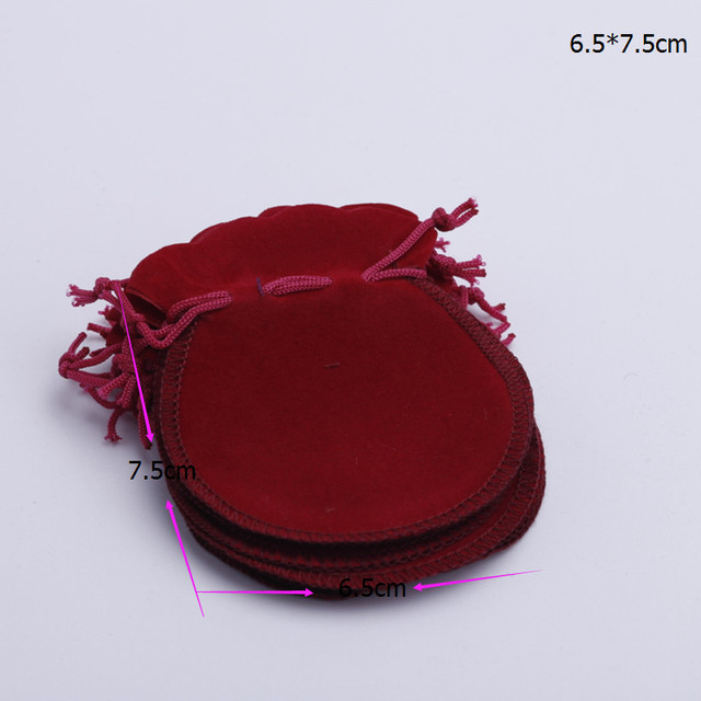 Czerwona aksamitna torba/worek ozdobny na sznurek 7x8cm - idealna na Boże Narodzenie lub ślub - Wianko - 11