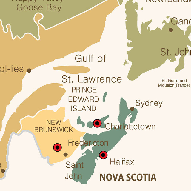 Duży plakat włókniny z polityczną mapą Kanady o wymiarach 225x150cm - Wianko - 4