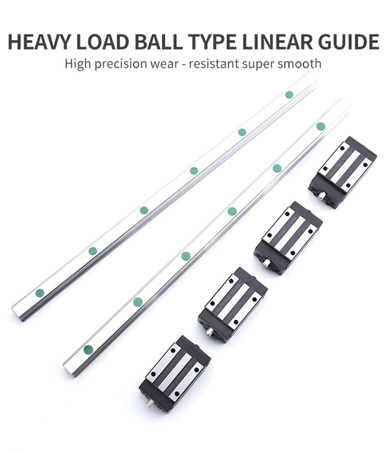 Xy tabela 2 pc HGH15 HGR15 prowadnica liniowa 15mm + 4 pc łożysko ślizgowe blok HGH15CA dla CNC diy - Wianko - 2