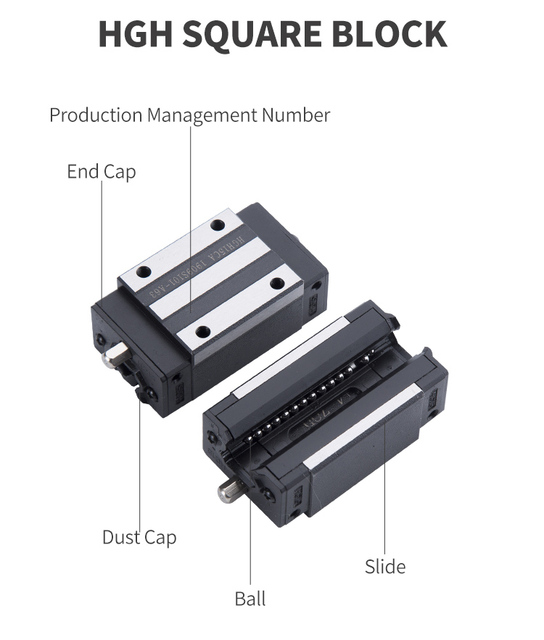 Xy tabela 2 pc HGH15 HGR15 prowadnica liniowa 15mm + 4 pc łożysko ślizgowe blok HGH15CA dla CNC diy - Wianko - 7
