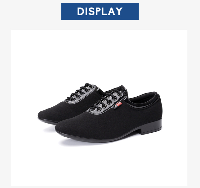 Męskie buty SWDZM łacińskie buty do tańca towarzyskiego czarne nowoczesne Premium Oxford ze szpilką 2.5 cm - Wianko - 8