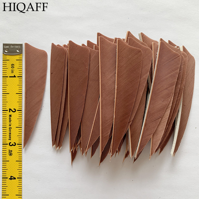 100 sztuk naturalnych indyczych piór tarcza Cut łucznictwo Fletches Feather Arrow Fletching 3 ''Vanes'' 3 Cal - Łuki i strzały - Wianko - 5