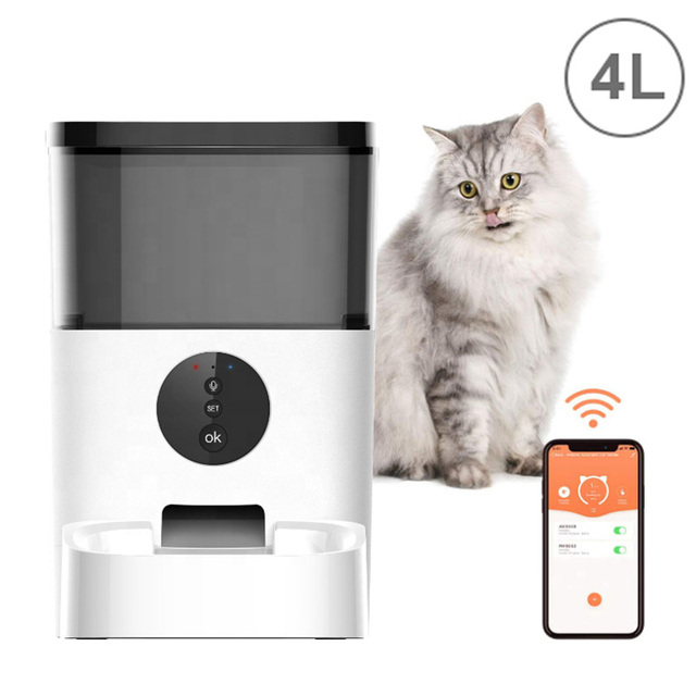 Automatyczny podajnik żywności dla psa i kota 4L z WiFi i przyciskiem, wersja czasowa, inteligentny pilot, dozownik dla zwierząt domowych - Wianko - 7