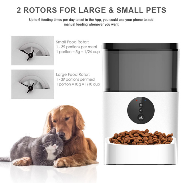 Automatyczny podajnik żywności dla psa i kota 4L z WiFi i przyciskiem, wersja czasowa, inteligentny pilot, dozownik dla zwierząt domowych - Wianko - 9