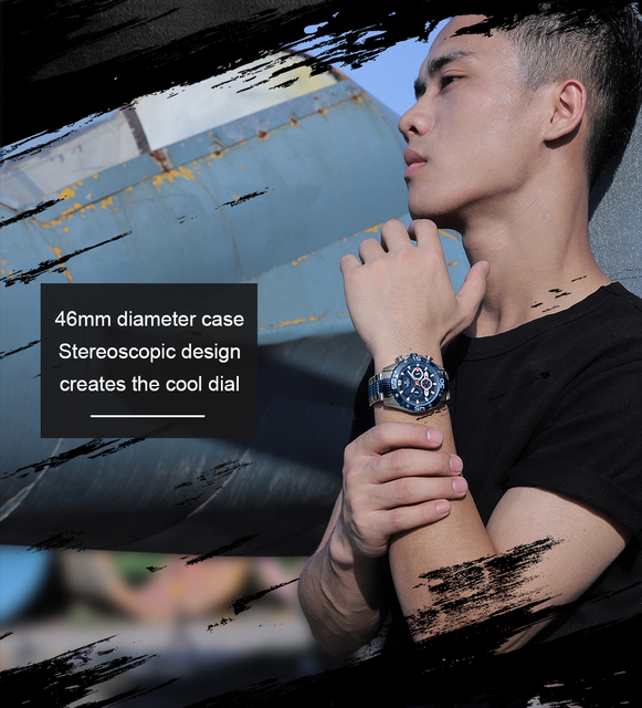 Męski zegarek NAVIFORCE 2021 z paskiem ze stali nierdzewnej, wodoszczelny, świetliste wskazówki, kwarcowy z datownikiem - Wianko - 2