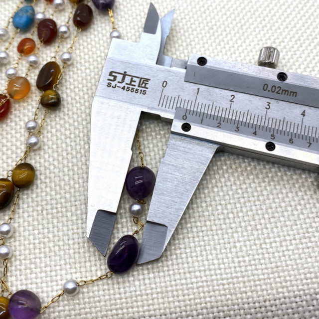 Ametyst naturalny - 1 metr łańcuch ze stali nierdzewnej do tworzenia biżuterii (naszyjnik, bransoletka) - Handmade - Wianko - 8