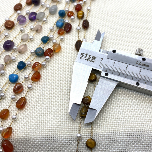 Ametyst naturalny - 1 metr łańcuch ze stali nierdzewnej do tworzenia biżuterii (naszyjnik, bransoletka) - Handmade - Wianko - 7