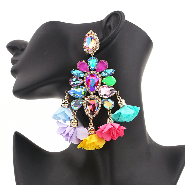 Kolczyki Hot Aretes Crystal Drop Dangle - Modne wiszące biżuterię z kryształkami dla kobiet - Wianko - 7