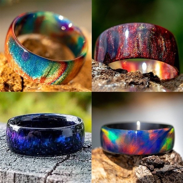 Elegancki pierścionek męski z naturalnym Rainbow Opal w stylu vintage - Wianko - 2