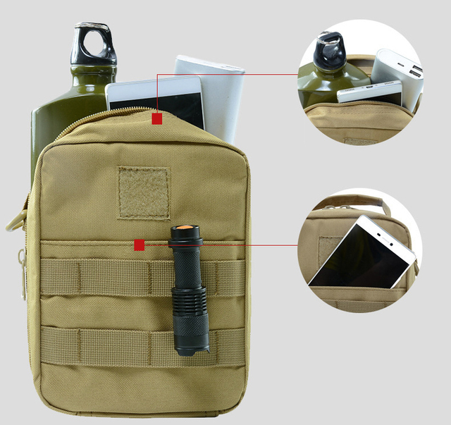 Wojskowa torba biodrowa MOLLE dla mężczyzn - Survival Tactical, apteczka, etui na multitool, latarka, kabura - Wianko - 8