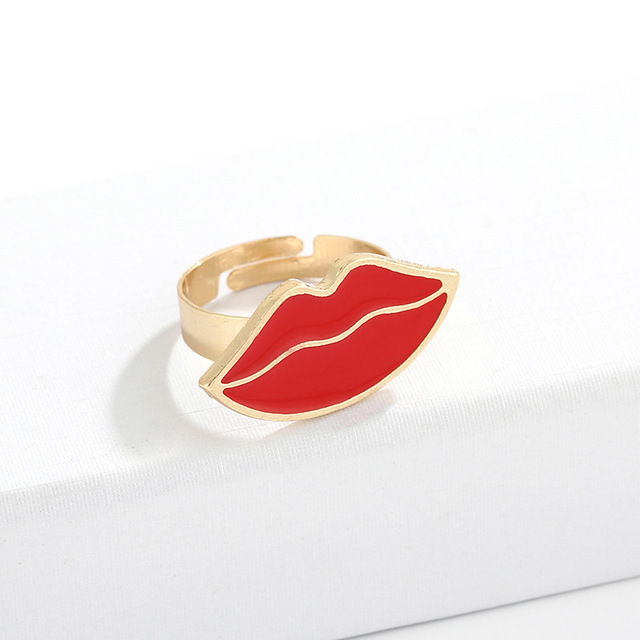 Pierścionek złote serce z czerwonym kamieniem, regulowany, wzór złe oko, vintage, moda 2019 - Wianko - 2