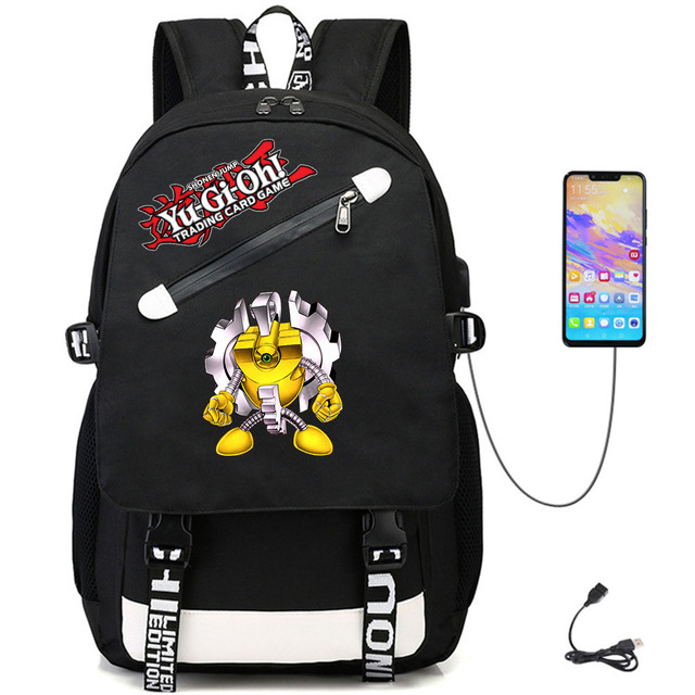 Plecak na co dzień Anime Yu-Gi-Oh! z portem USB, wykonany z wysokiej jakości oxfordu, idealny dla nastolatków i studentów z miejscem na laptopa - Wianko - 4