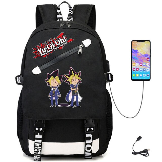 Plecak na co dzień Anime Yu-Gi-Oh! z portem USB, wykonany z wysokiej jakości oxfordu, idealny dla nastolatków i studentów z miejscem na laptopa - Wianko - 6