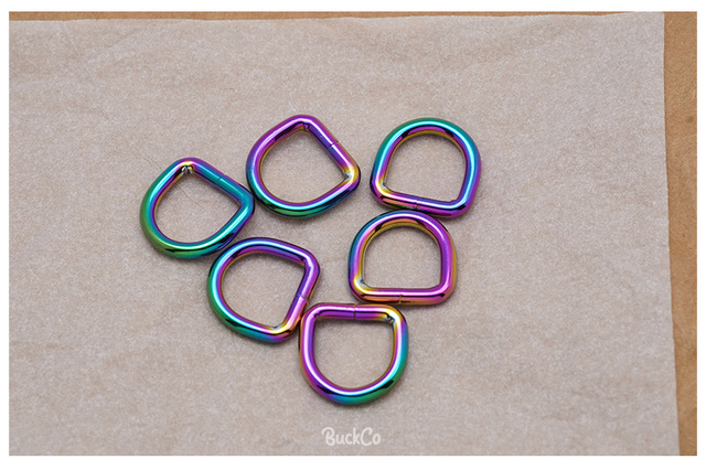 Partia 10 sztuk metalowych, niklowanych pierścieni D o średnicy 15mm do odzieży, bagażu, plecaka, smyczy, obroży dla psa i pasów DIY - 8 kolorów - Wianko - 7