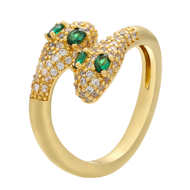 Nowe pierścionki ZHUKOU 2020 w złotym lub srebrnym kolorze z wężowym motywem zwierzęcym - biżuteria z kryształkami CZ dla mężczyzn i kobiet, kategoria: Pierścionki - Wianko - 23