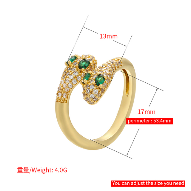 Nowe pierścionki ZHUKOU 2020 w złotym lub srebrnym kolorze z wężowym motywem zwierzęcym - biżuteria z kryształkami CZ dla mężczyzn i kobiet, kategoria: Pierścionki - Wianko - 29