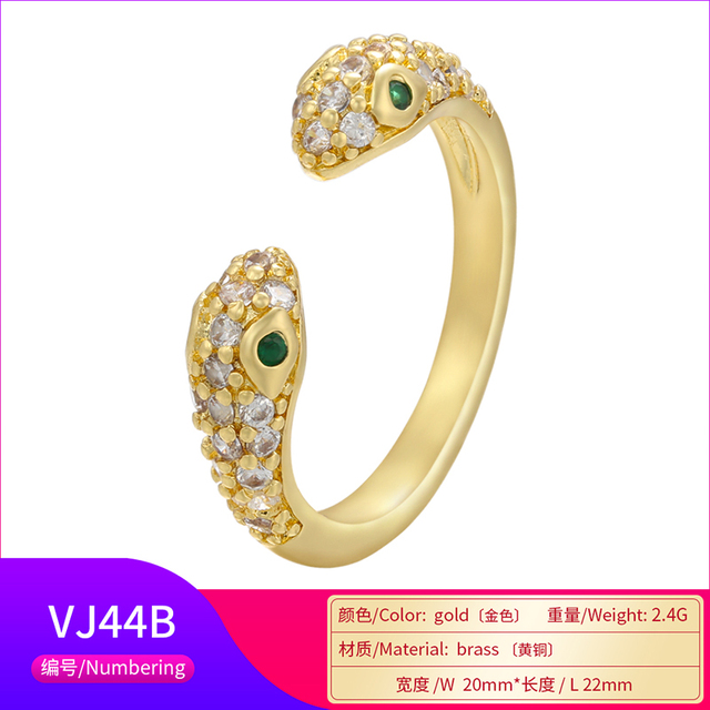 Nowe pierścionki ZHUKOU 2020 w złotym lub srebrnym kolorze z wężowym motywem zwierzęcym - biżuteria z kryształkami CZ dla mężczyzn i kobiet, kategoria: Pierścionki - Wianko - 25