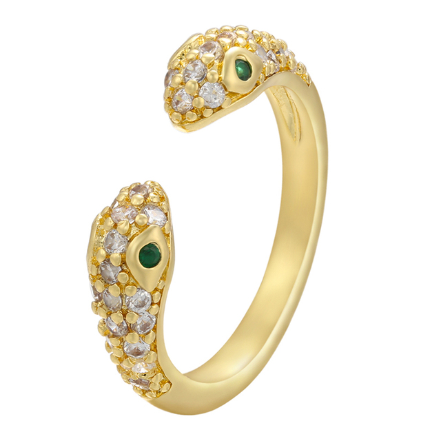 Nowe pierścionki ZHUKOU 2020 w złotym lub srebrnym kolorze z wężowym motywem zwierzęcym - biżuteria z kryształkami CZ dla mężczyzn i kobiet, kategoria: Pierścionki - Wianko - 21