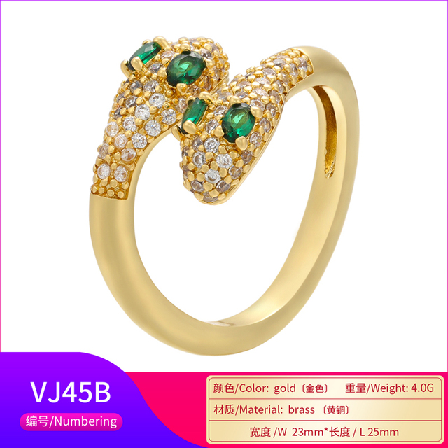 Nowe pierścionki ZHUKOU 2020 w złotym lub srebrnym kolorze z wężowym motywem zwierzęcym - biżuteria z kryształkami CZ dla mężczyzn i kobiet, kategoria: Pierścionki - Wianko - 27