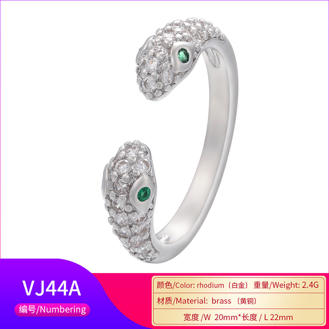 Nowe pierścionki ZHUKOU 2020 w złotym lub srebrnym kolorze z wężowym motywem zwierzęcym - biżuteria z kryształkami CZ dla mężczyzn i kobiet, kategoria: Pierścionki - Wianko - 24