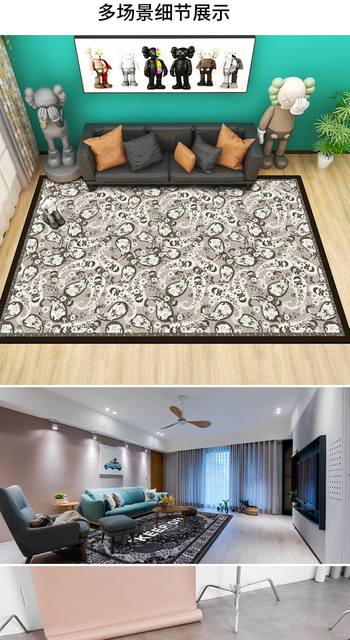 Klasyczny dywan wzorzysty kwiat nerkowca do salonu i sypialni - Wianko - 1
