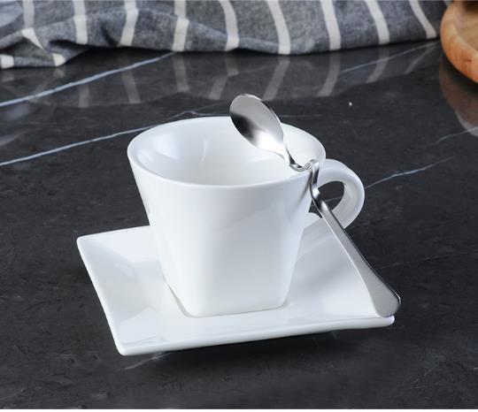 Kubek ceramiczny stylu europejskiego z zestawem filiżanki i spodka do kawy i herbaty - biały, mały i prosty - Wianko - 8