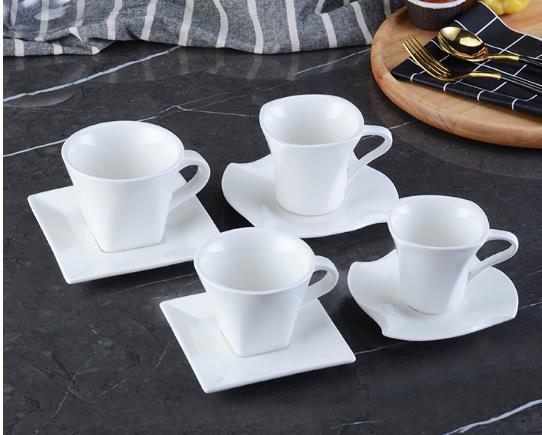 Kubek ceramiczny stylu europejskiego z zestawem filiżanki i spodka do kawy i herbaty - biały, mały i prosty - Wianko - 6
