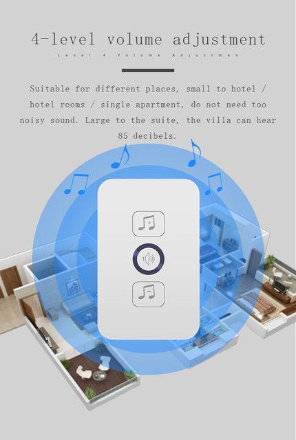 Bezprzewodowy dzwonek do drzwi Bcsongben - wodoodporny, 1 przycisk, 1 odbiornik, 300M z pilotem, inteligentny dom, hotel - wtyczka amerykańska - Wianko - 5