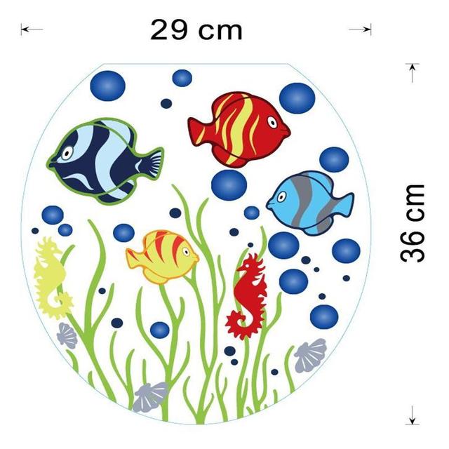 Nowe kolorowe podwodne naklejki ścienne do łazienki i okien - dekoracja wnętrz, motyw zwierzęcy, kreskówkowe PVC - Wianko - 9