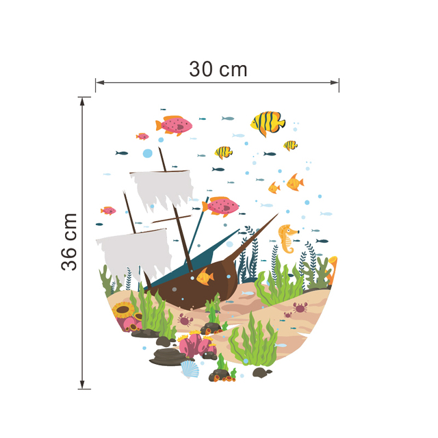 Nowe kolorowe podwodne naklejki ścienne do łazienki i okien - dekoracja wnętrz, motyw zwierzęcy, kreskówkowe PVC - Wianko - 6
