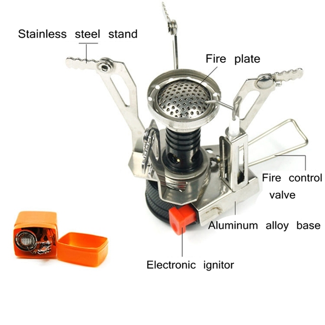 Ultralekka składana odkryta kuchenka gazowa miniaturowa z aluminium - Wianko - 5