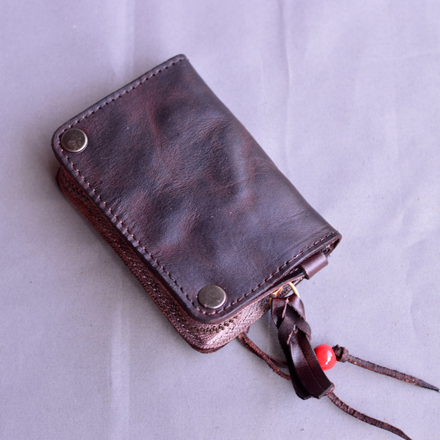 Etui na klucze - Duża skórzana torebka na monety AETOO Vintage z pierwszej warstwy skóry obudowa kluczyka samochodowego - Wianko - 5