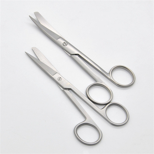 Nożyczki medyczne z ostrej stali nierdzewnej, długość 12.5cm/14cm/16cm, zarówno okrągłe, jak i zakończone ostrymi końcówkami - Wianko - 1