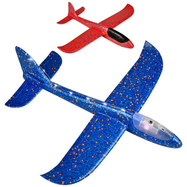 Samoloty zabawkowe do ręcznego rzucania - szybowiec LED, 48cm, model bezwładności samolotu dla dzieci - Wianko - 5