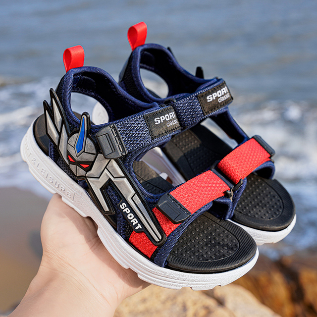 Chłopięce letnie skórzane sandały z wystającym palcem na plażę i sport, dla dzieci - Wianko - 3