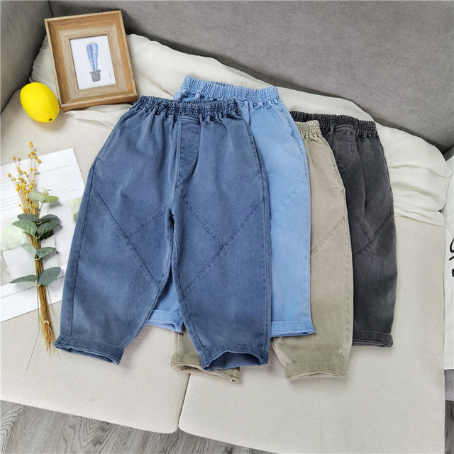 Dżinsy spodnie patchworkowe dla chłopców w trendy stylu wiosenno-jesiennym - Wianko - 6
