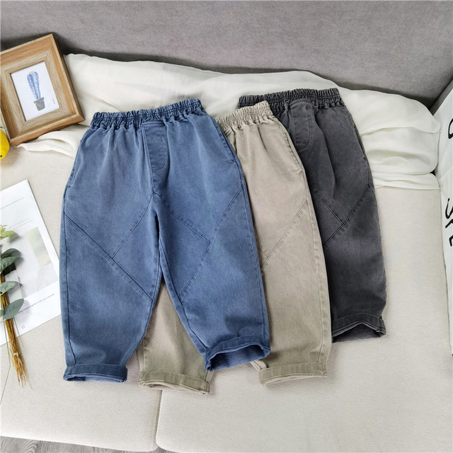 Dżinsy spodnie patchworkowe dla chłopców w trendy stylu wiosenno-jesiennym - Wianko - 8