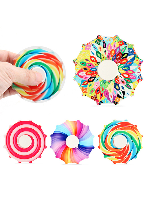 Nowoczesny Fidget Hand Spinner Candy Rainbow – zabawka antystresowa dla dzieci – opuszka palca – TOP TREND – różowe kolory - Wianko - 6