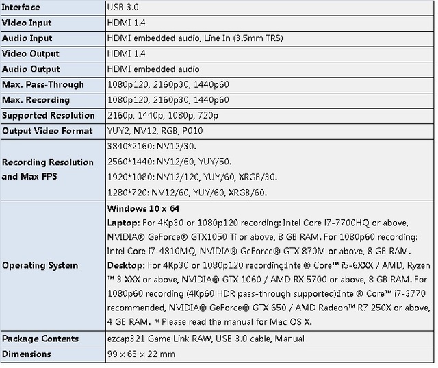 EzCAP321C USB3.0 UVC karta przechwytywania wideo z mikrofonem w 4K 30 FPS i 1080P 120 FPS - Wianko - 3