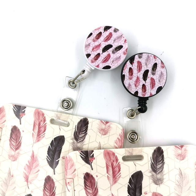 Breloczek na klucze z czarnymi różowymi liśćmi, piórem i smyczą - modny dodatek dla kobiet, pielęgniarek, lekarzy i studentów - Wianko - 28