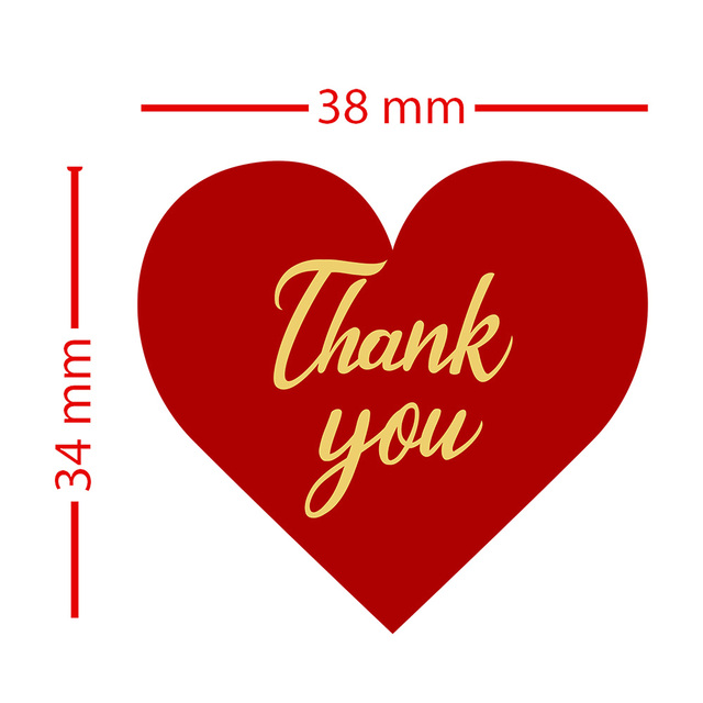 Naklejki w kształcie serca 500 sztuk - miłość, dziękuję, księga gości - Wianko - 2