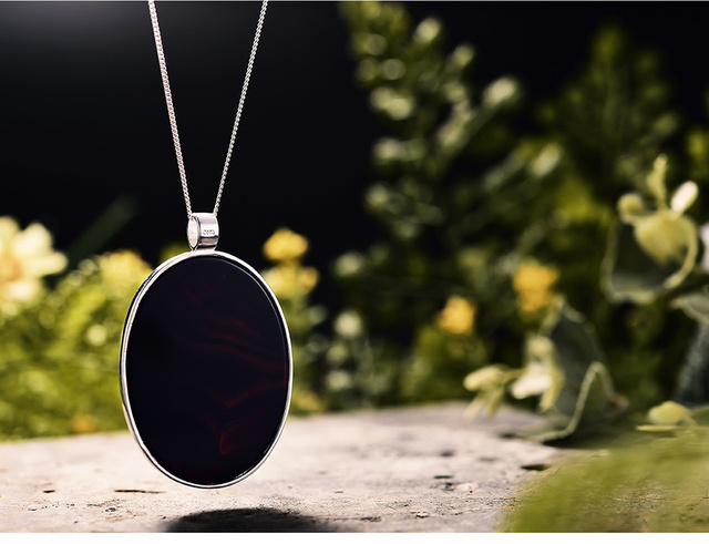 Wisiorek Lotus Sterling Silver z naturalnym agatem, ręcznie robiony, z motylem i kotem - Wianko - 5