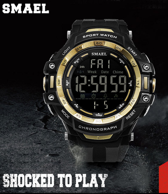 Męskie zegarki cyfrowe LED SMAEL Shock Montre - wojskowy styl luksusowe, światło LED, wodoodporne, na rękę sport - Wianko - 1