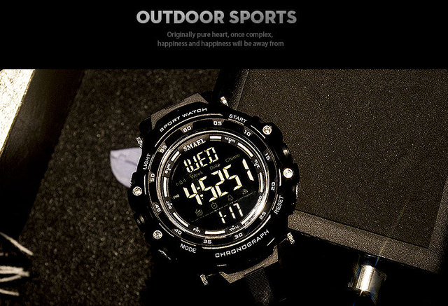 Męskie zegarki cyfrowe LED SMAEL Shock Montre - wojskowy styl luksusowe, światło LED, wodoodporne, na rękę sport - Wianko - 10