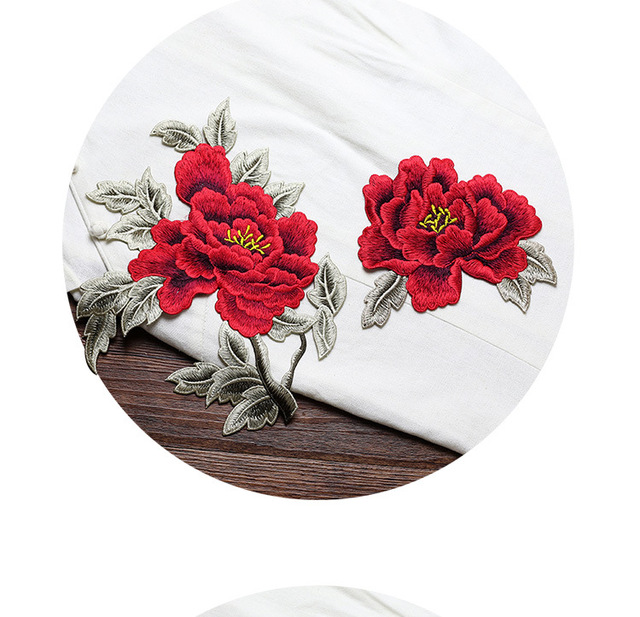 Łatka dekoracyjna piwonia haftowana - aplikacja DIY na odzież i tkaniny Cheongsam - Wianko - 14