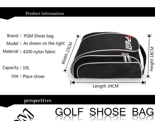 Torba golfowa na buty Pgm - wodoodporna, oddychająca i przenośna - duża pojemność, nylonowe płótno - Wianko - 5