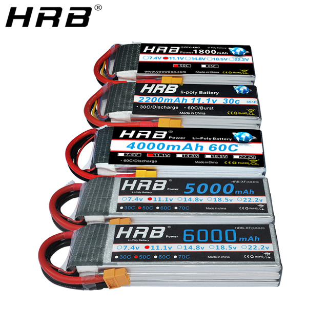 Bateria Lipo HRB 4S 14.8v 5000mah 6000mah 2200mah 3300mah 4200amh 12000mah 22000mah RC Dean dla samochodu, dronów i helikopterów - Wianko - 5
