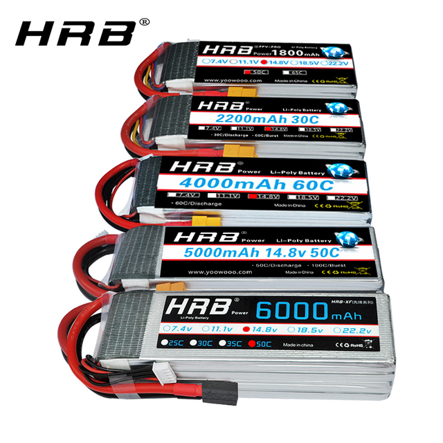 Bateria Lipo HRB 4S 14.8v 5000mah 6000mah 2200mah 3300mah 4200amh 12000mah 22000mah RC Dean dla samochodu, dronów i helikopterów - Wianko - 3