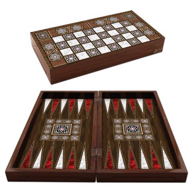 Luksusowa gra w kości Star Ancient Syria Backgammon z drewnianymi żetonami - Wianko - 2