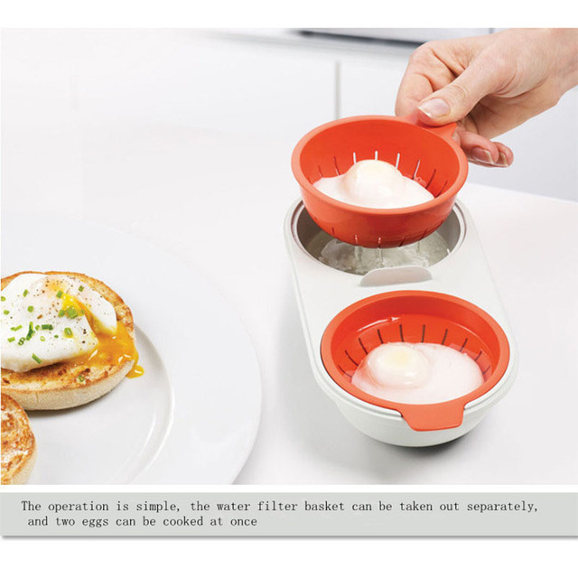 Mini podwójny jajowar do gotowania jaj w mikrofalówce - kreatywne gadżety kuchenne - Wianko - 4